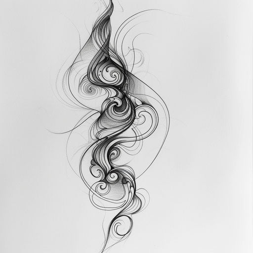 Minimalist smoke tattoo design on white