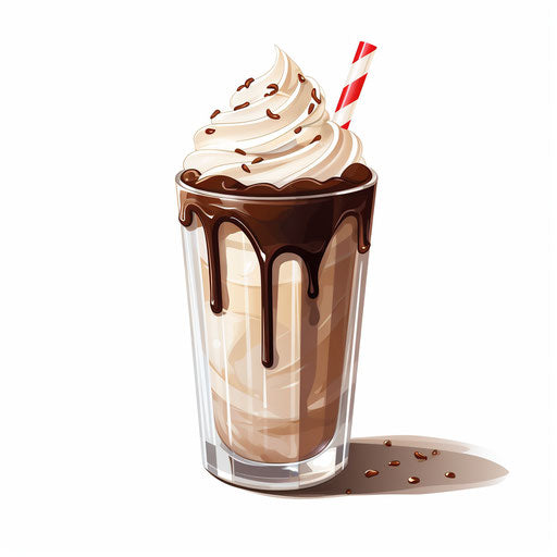 Milkshake clipart in the style of Chiaroscuro Art on white background