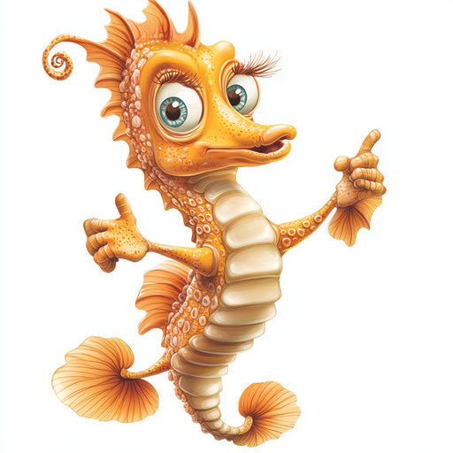 Multi-Use Seahorse Caricature Clipart Bundle in All Formats