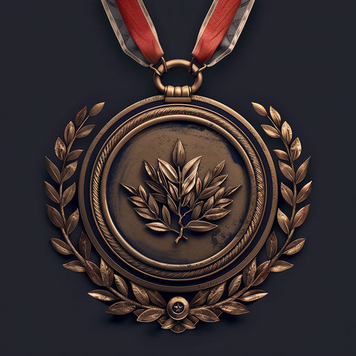 Medal clipart on charcoal background accentuating contrast