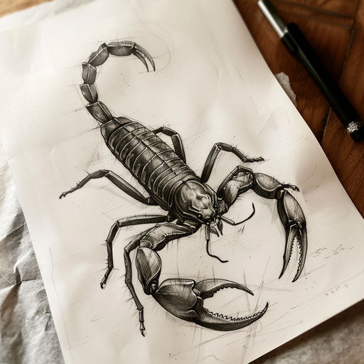 Hyper-realistic scorpion tattoo design