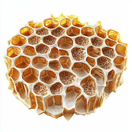 3D honeycomb on flat white background, isolated clipart