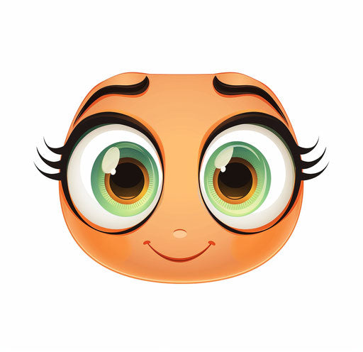 Cute smiley face with large expressive eyes