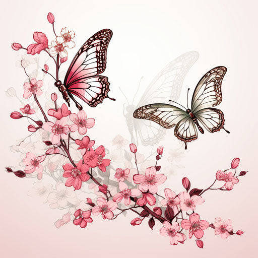Butterfly and floral branch vector