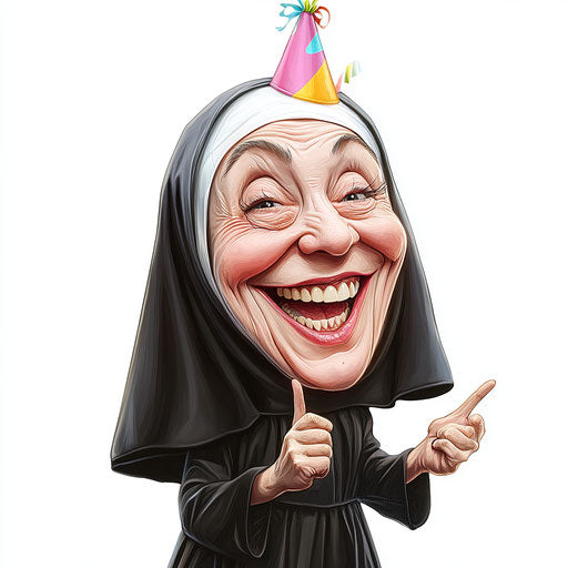 Multi-Format Nun Caricature Clipart Bundle for Creatives