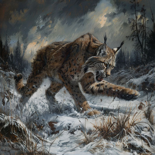 Lynx hunting: a display of predatory instincts