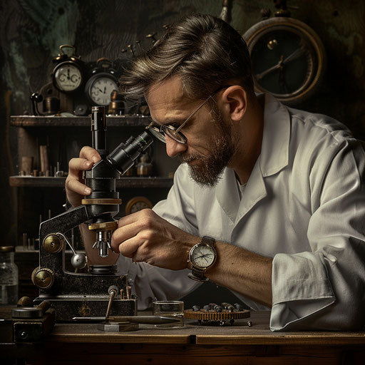 Meticulous art of a watchmaker in a studio