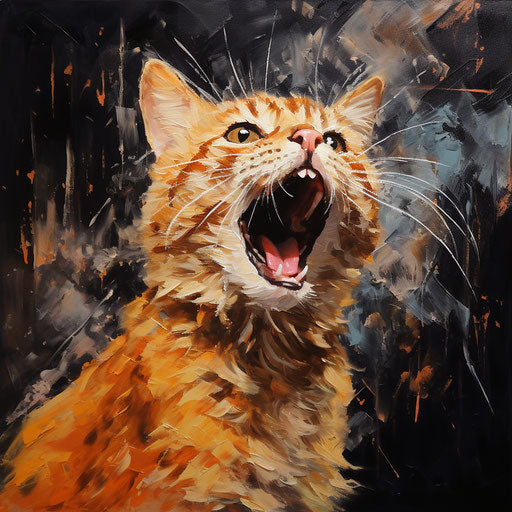 Orange cat meowing