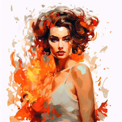 Vivid illustration in the manner of oil painting on white backdrop