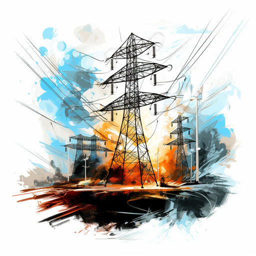 Electricity clipart in the style of Oil painting