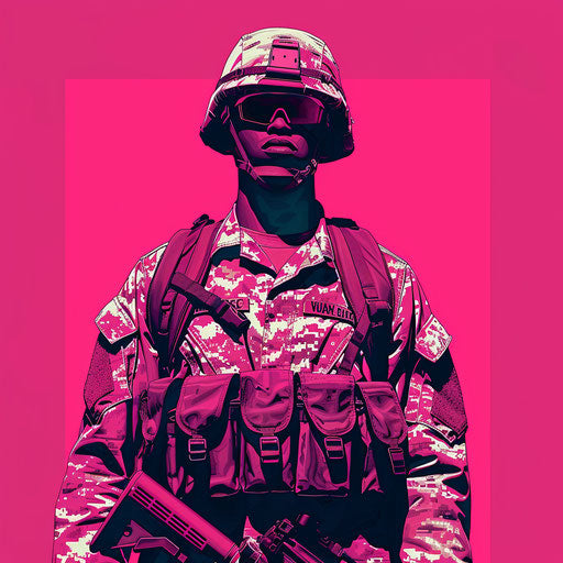 Veterans Day clipart on bright magenta background