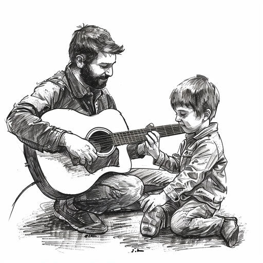 Family hobby in tattoo stencil