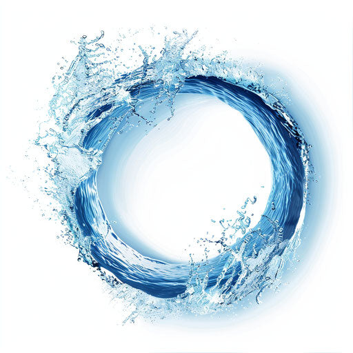 Water ripple effect logo symbolizing impact and fluidity with blank area