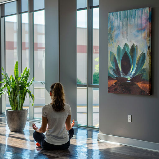 Professional meditation in a peaceful office corner
