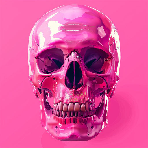 Free vector of pink skull in realistic trompe-l'oeil style