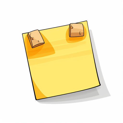 Sticky note clipart in the style of Chiaroscuro Art, on a white background
