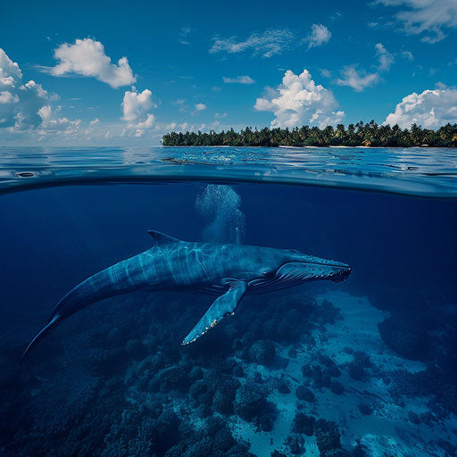 The blue whale in the oceanic atoll