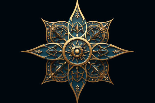 Ornate star in cybermysticpunk style, meticulous lines 3:2
