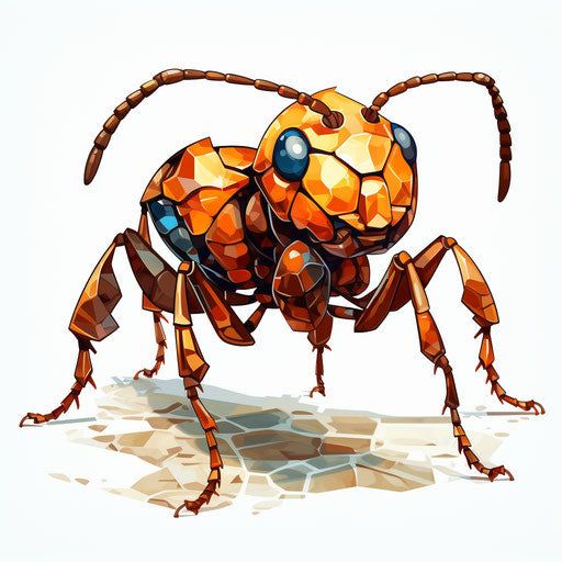Ant clipart in the style of Oil painting, on a white background