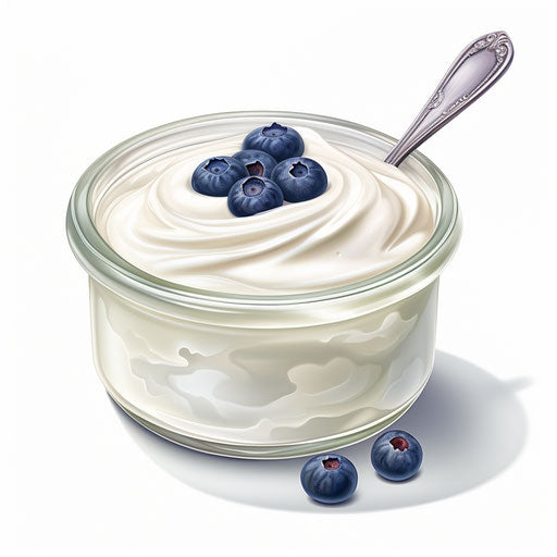 Yogurt illustration in the style of Oil painting, on white background