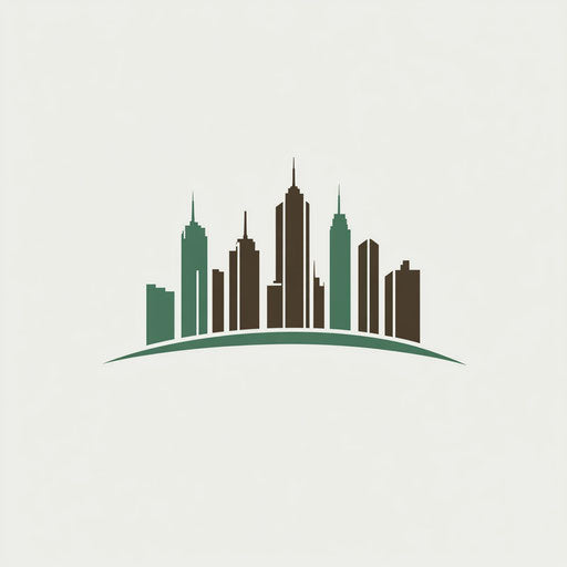 Inspiring construction company logo with abstract city skyline