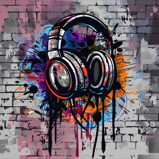 Edgy podcast logo with graffiti elements and urban colors