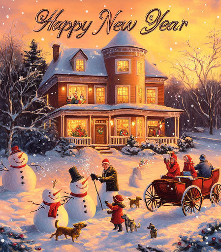 Winter joy under the sunset