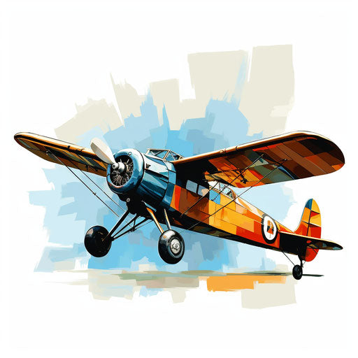 Airplane clipart in the style of Oil painting, on white background