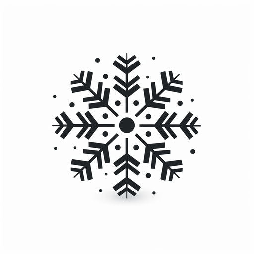 Minimalist snowflake on white background