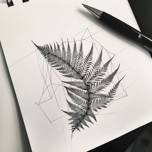 Geometric plant tattoo concept