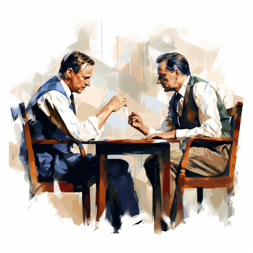Discussion artwork in the style of Oil painting