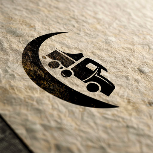 Sophisticated trucking logo with muted palette and texture background