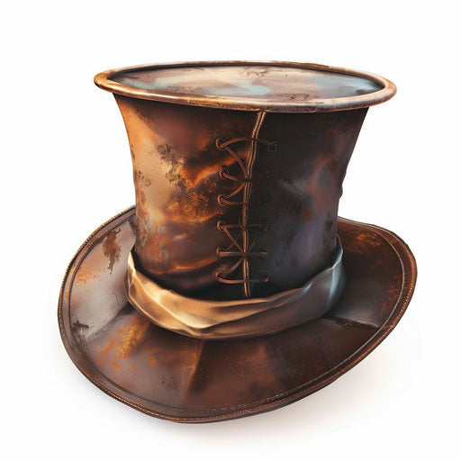 Realistic top hat clipart on white backdrop