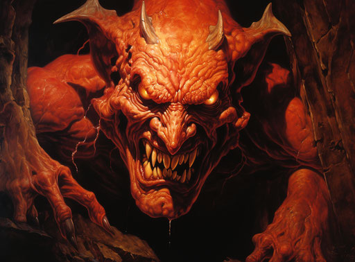 Devil with horns out, animated gifs, dark orange