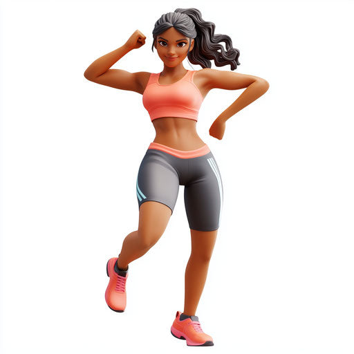 Photo realistic 3D zumba with flat white background, isolated clipart