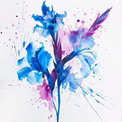 Artistic interpretation of a gladiolus tattoo in abstract style