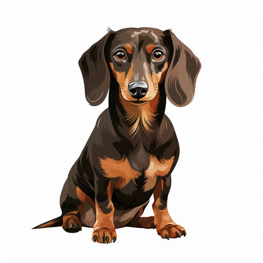 Minimalist dachshund illustration on white background