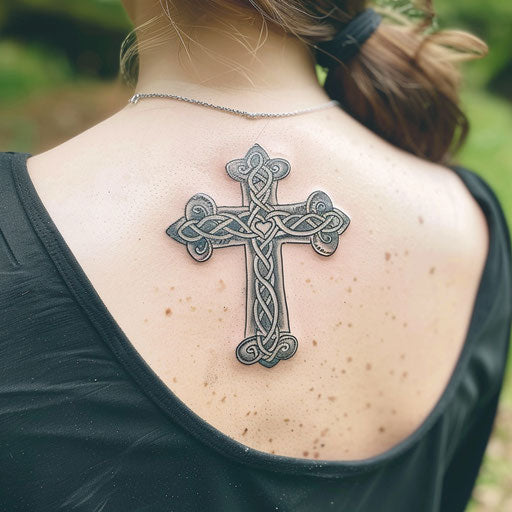 Celtic cross with heart, symbol of love and faith
