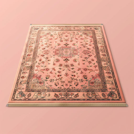 Realistic style carpet clipart on pastel peach background