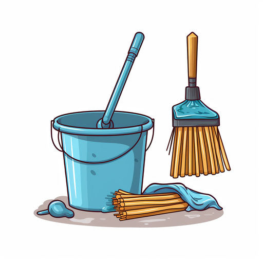 Minimalist cleaning clipart on a white background