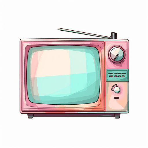 TV illustration in Pastel Colors Art style