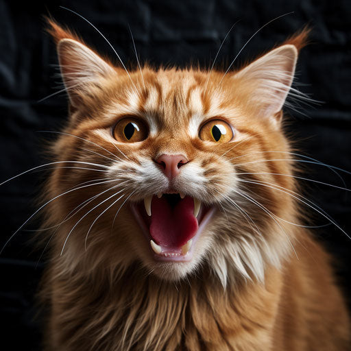 Ginger cat meowing