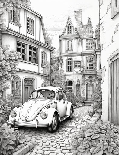 Beetle and car in a little patch of wildness