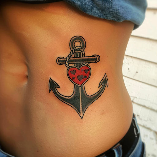 Meaningful tattoos with anchors and hearts