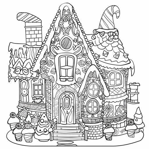 Elaborate gingerbread house adorned with candies and icing