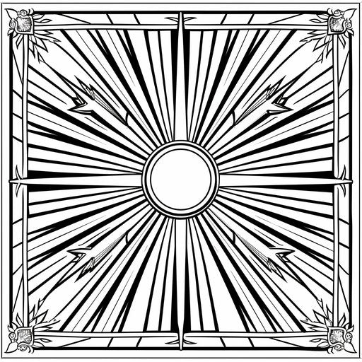 Sunburst design for easy coloring