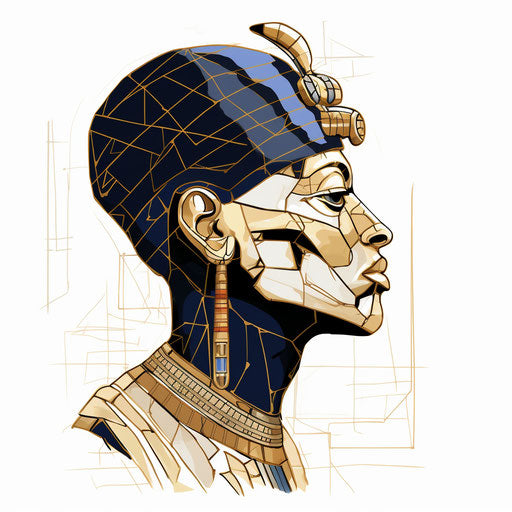 Egyptian Pharaoh Head, Afrofuturism-Inspired Minimalism