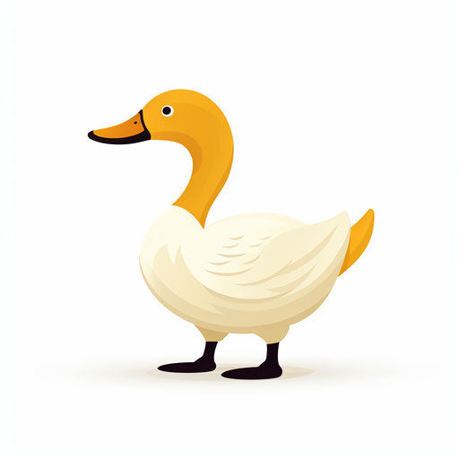 Minimalist duck on white background