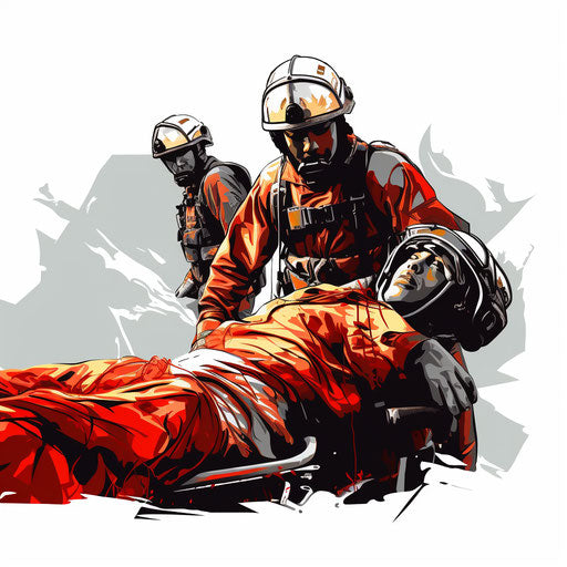 Emergency clipart in the style of Chiaroscuro Art, on white background