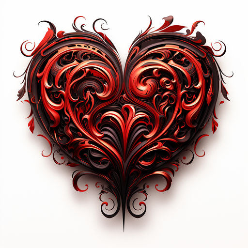 Love heart clipart in the style of Chiaroscuro Art